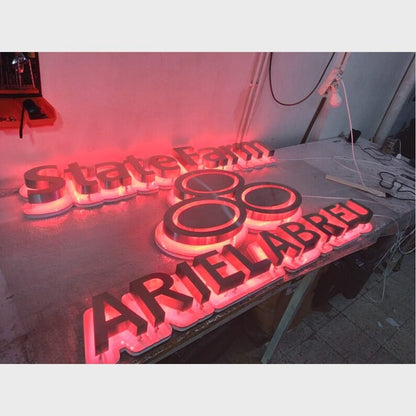 State Farm Ariel Abreu With Logo 3D Backlit Channel Letters Led Light Sign - Shineneon