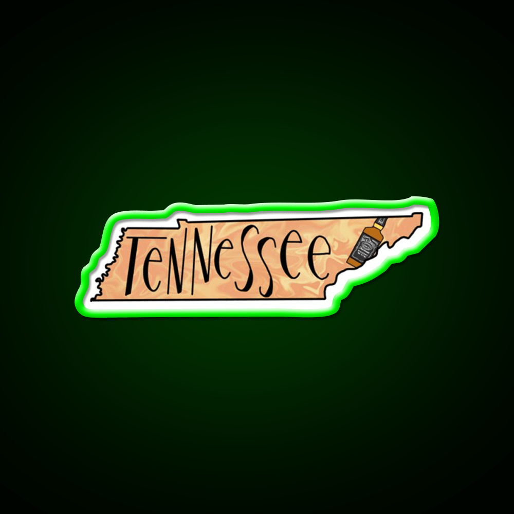 State Of Tennessee With Whiskey Bottle Whiskey Drink Bar Led Neon Sign Rgb Color - Shineneon
