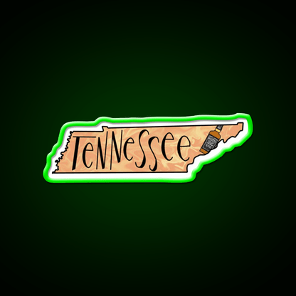 State Of Tennessee With Whiskey Bottle Whiskey Drink Bar Led Neon Sign Rgb Color - Shineneon