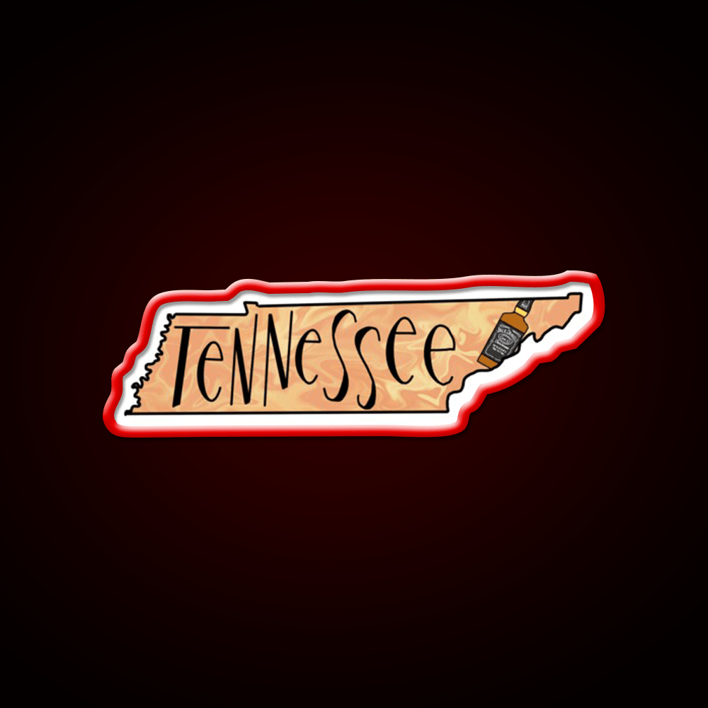 State Of Tennessee With Whiskey Bottle Whiskey Drink Bar Led Neon Sign Rgb Color - Shineneon
