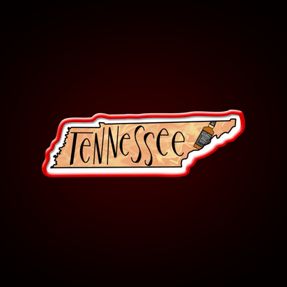 State Of Tennessee With Whiskey Bottle Whiskey Drink Bar Led Neon Sign Rgb Color - Shineneon