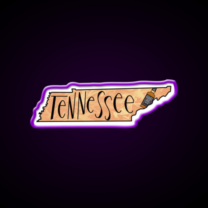 State Of Tennessee With Whiskey Bottle Whiskey Drink Bar Led Neon Sign Rgb Color - Shineneon