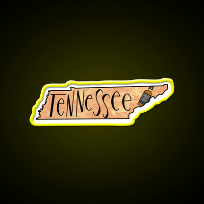 State Of Tennessee With Whiskey Bottle Whiskey Drink Bar Led Neon Sign Rgb Color - Shineneon