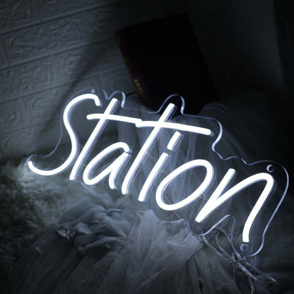 Station White Led Neon Sign - Shineneon