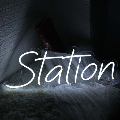 Station White Led Neon Sign - Shineneon