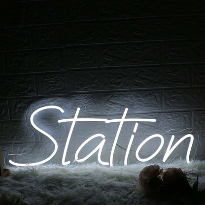 Station White Led Neon Sign - Shineneon