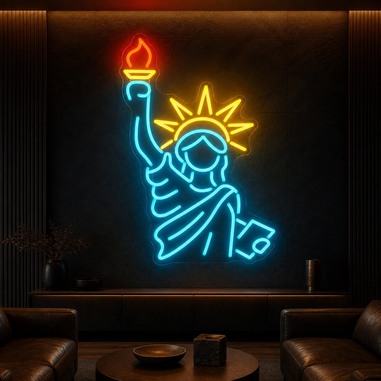Statue Of Liberty Independence Day LED Neon Sign Garage Man Cave Neon Sign high-converting product image