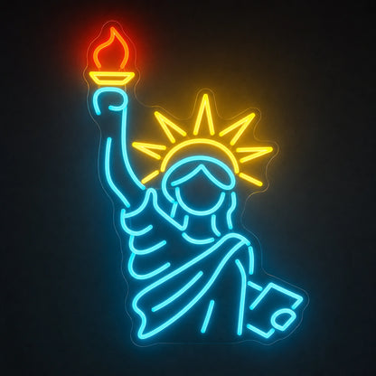 Statue Of Liberty Independence Day LED Neon Sign Garage Man Cave Neon Sign main product image