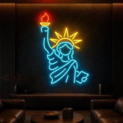 Statue Of Liberty Independence Day LED Neon Sign Garage Man Cave Neon Sign - Shineneon