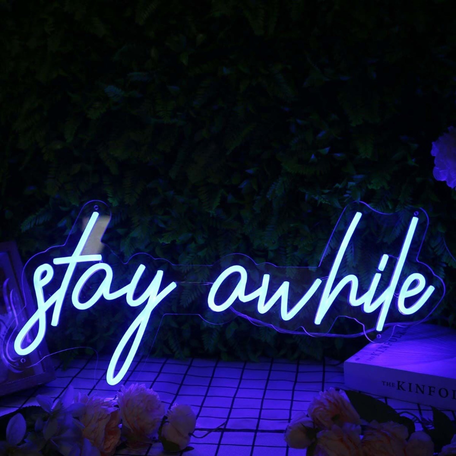 Stay A While Blue Led Neon Sign - Shineneon