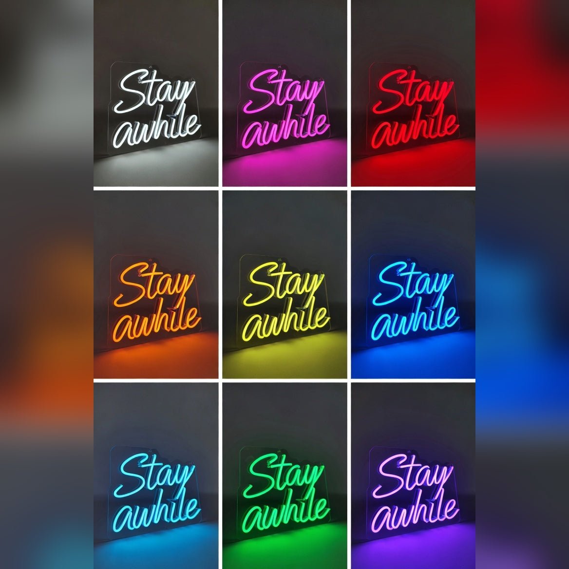 Stay Awhile Decor Light LED Neon Sign - Shineneon