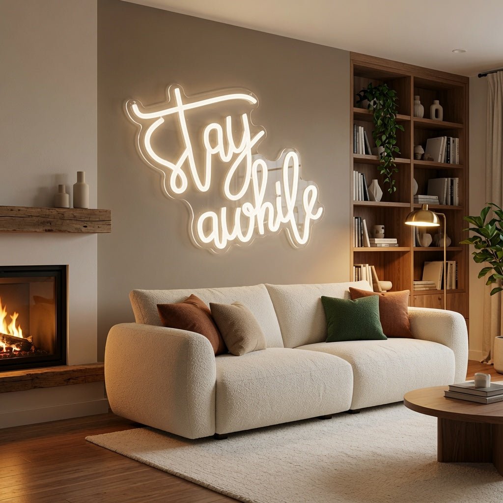 Stay Awhile Decor Light LED Neon Sign - Shineneon