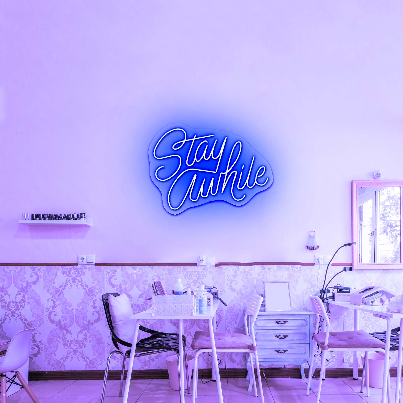 Stay Awhile Fancy Led Neon Sign For Bar - Shineneon