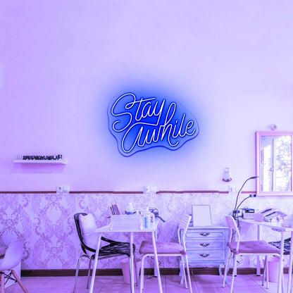Stay Awhile Fancy Led Neon Sign For Bar - Shineneon