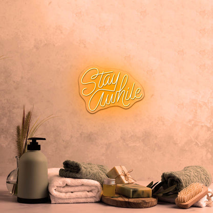 Stay Awhile Fancy Led Neon Sign For Bar - Shineneon