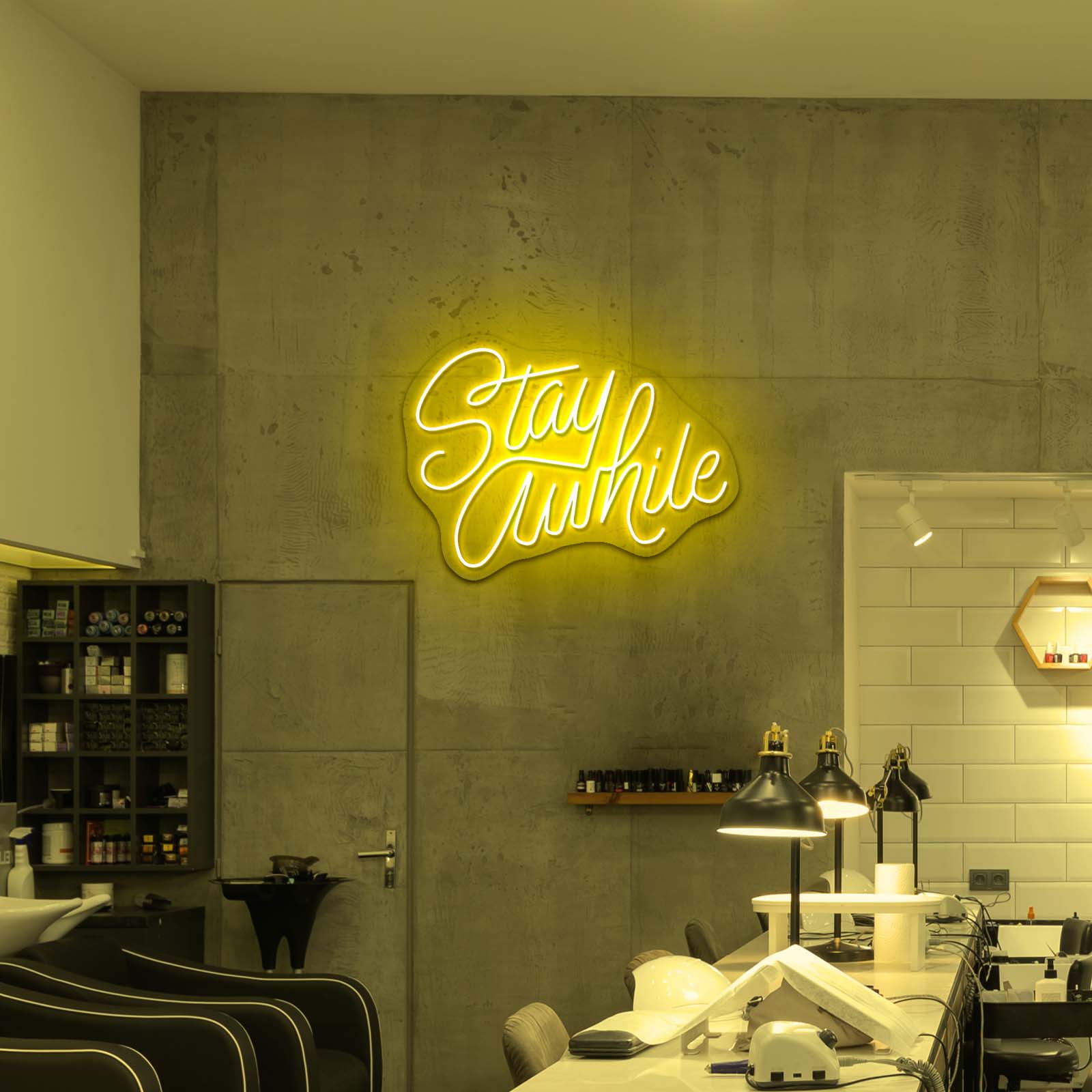 Stay Awhile Fancy Led Neon Sign For Bar - Shineneon