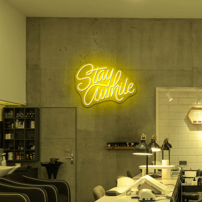 Stay Awhile Fancy Led Neon Sign For Bar - Shineneon