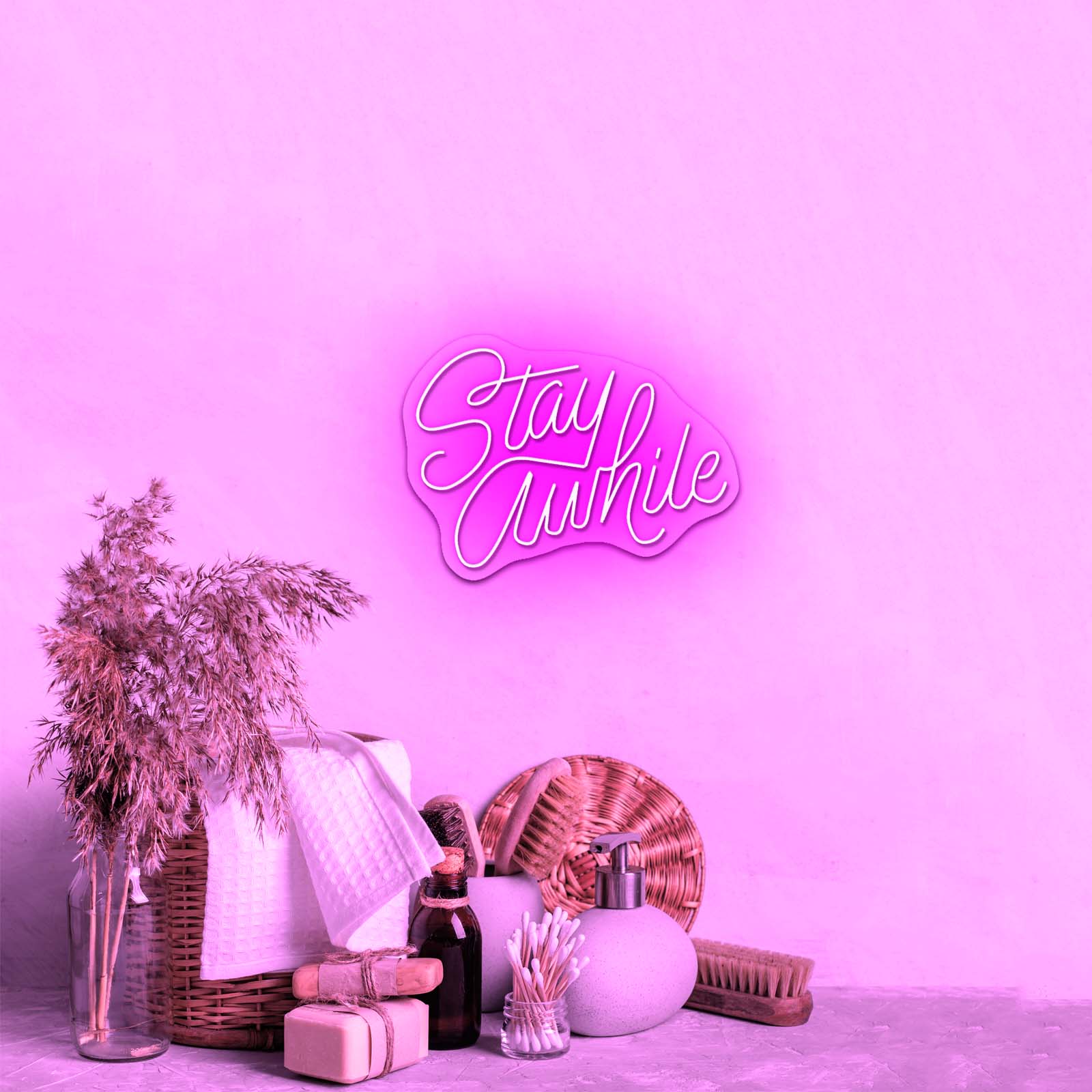 Stay Awhile Fancy Led Neon Sign For Bar - Shineneon