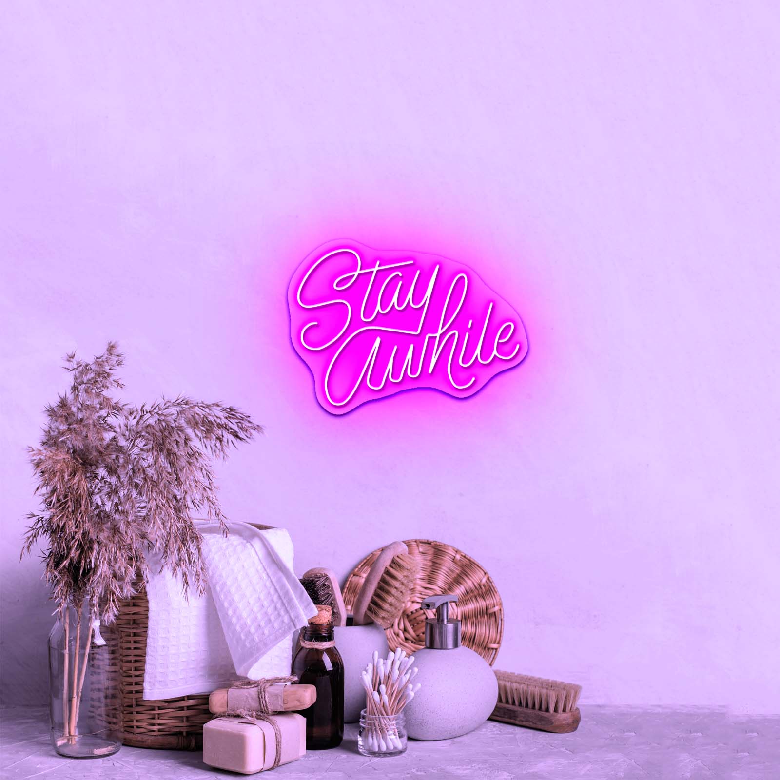 Stay Awhile Fancy Led Neon Sign For Bar - Shineneon