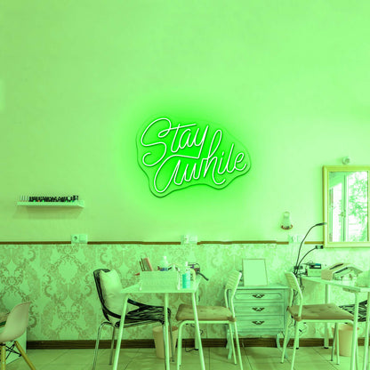 Stay Awhile Fancy Led Neon Sign For Bar - Shineneon