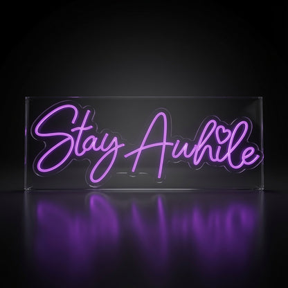 Stay Awhile Home Wall Decor LED Neon Sign - 02 High-Converting Product Image