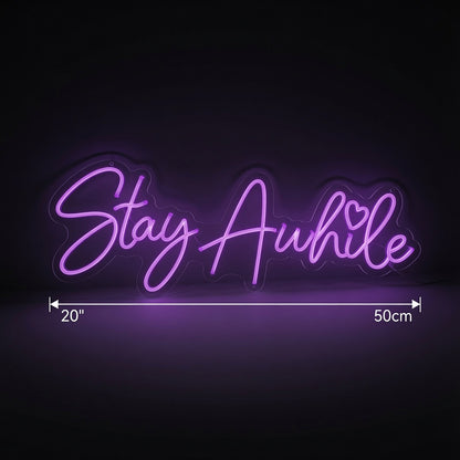 Stay Awhile Home Wall Decor LED Neon Sign - 04 Size Image