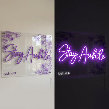 Stay Awhile Home Wall Decor LED Neon Sign - Shineneon