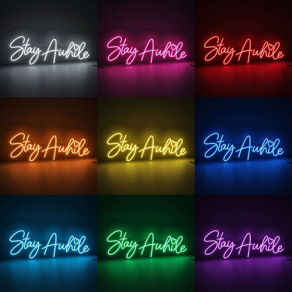 Stay Awhile Home Wall Decor LED Neon Sign - Shineneon