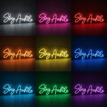 Stay Awhile Home Wall Decor LED Neon Sign - Shineneon