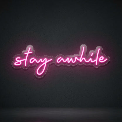 Stay Awhile LED Neon Sign Bedroom Decor - 02 High-Converting Product Image