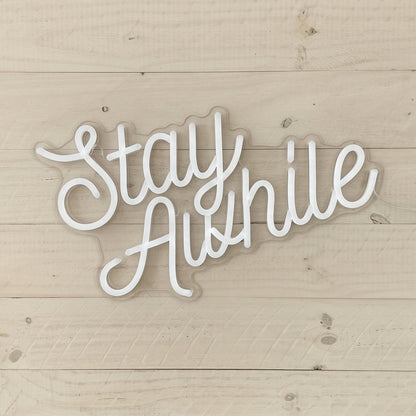 Stay Awhile LED Neon Sign Home Wall Art - 01 Original Product Image