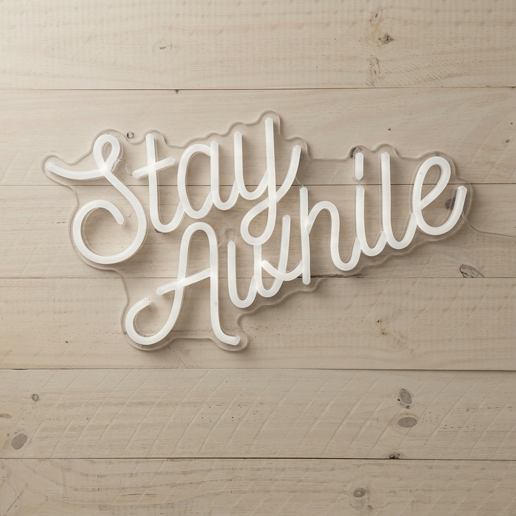 Stay Awhile LED Neon Sign Home Wall Art - 02 High-Converting Product Image