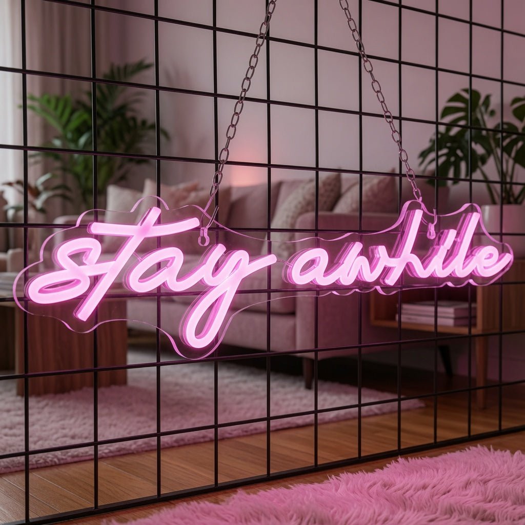 Stay Awhile LED Neon Sign Living Room Decor - Shineneon