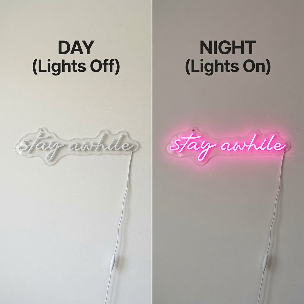Stay Awhile LED Neon Sign Wall Art - Shineneon