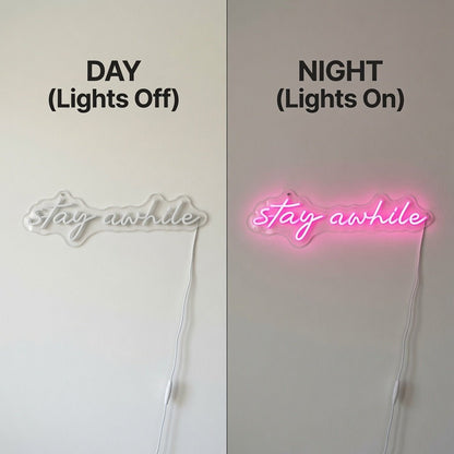 Stay Awhile LED Neon Sign Wall Art - Shineneon
