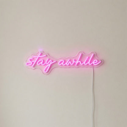 Stay Awhile LED Neon Sign Wall Art - Shineneon