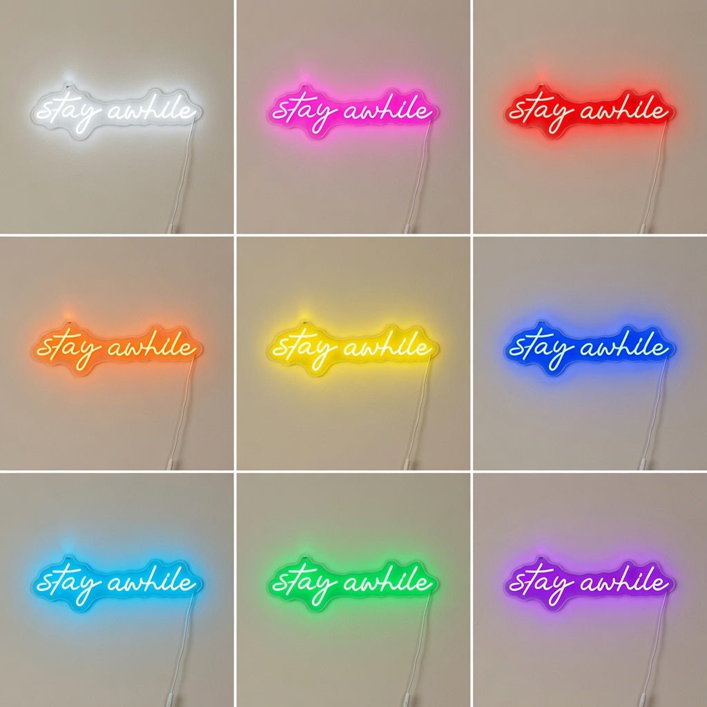 Stay Awhile LED Neon Sign Wall Art - Shineneon