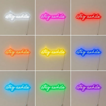 Stay Awhile LED Neon Sign Wall Art - Shineneon