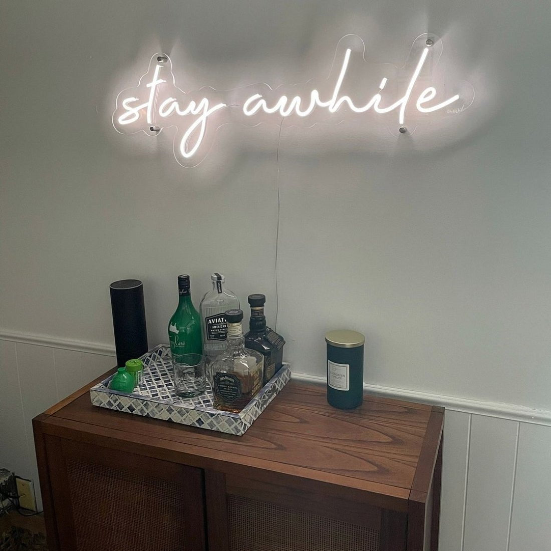 Stay Awhile Led Sign Business Neon Signs Wall Art - Shineneon