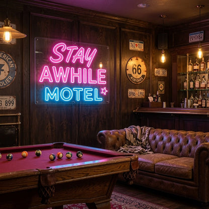 Stay Awhile Motel LED Neon Sign - Shineneon