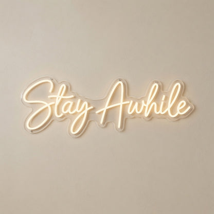 Stay Awhile Mounted LED Neon Sign - 01 Original Product Image