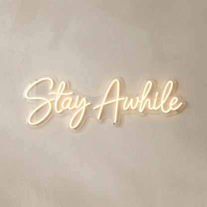 Stay Awhile Mounted LED Neon Sign - 02 High-Converting Product Image