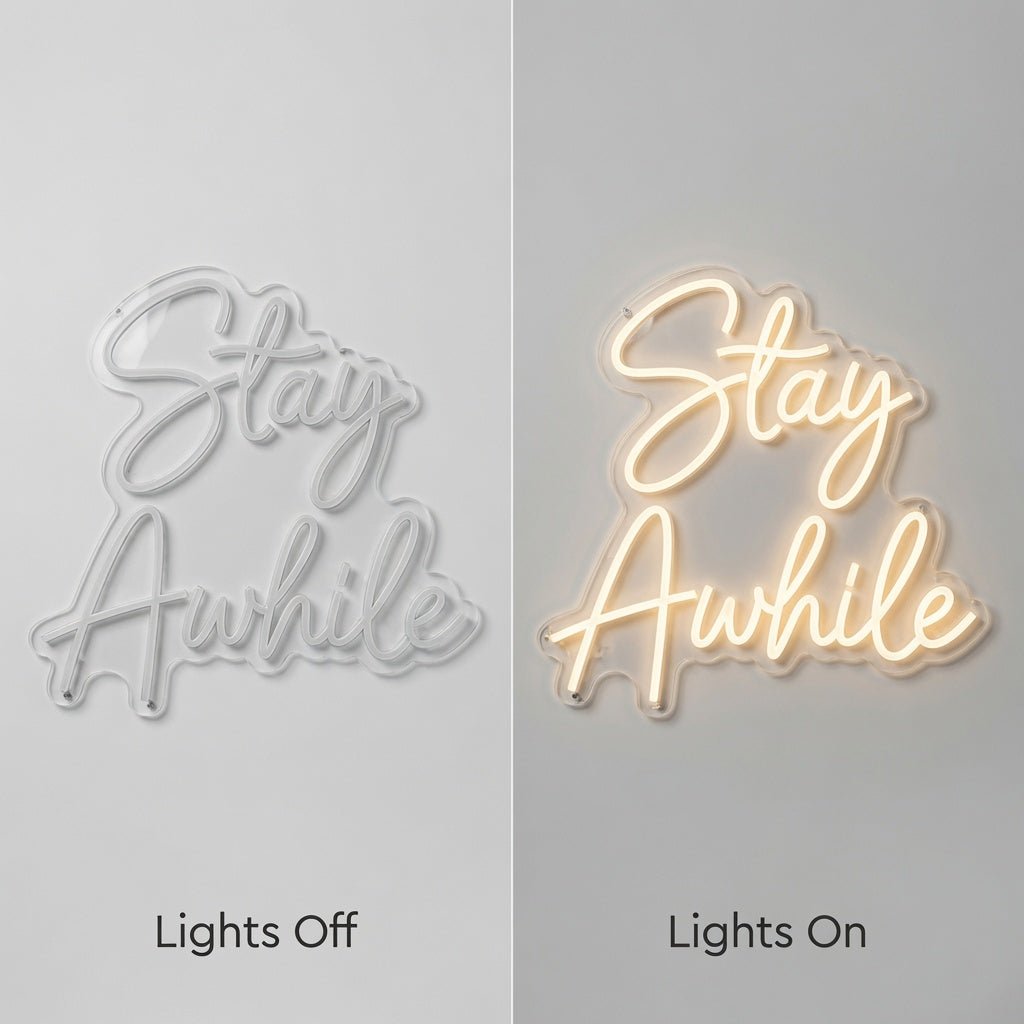 Stay Awhile Mounted LED Neon Sign - Shineneon