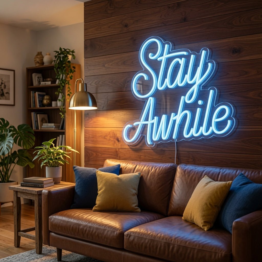 Stay Awhile Script LED Neon Sign - Shineneon