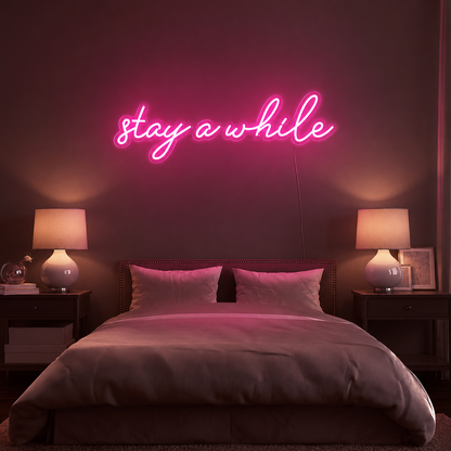 Stay Awhile Wall Decor LED Neon Sign main product image