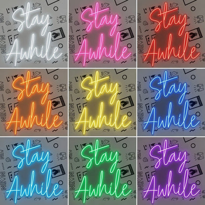 Stay Awhile Wall Decor LED Neon Sign Wall Neon Sign - Shineneon