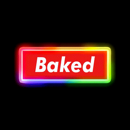 Stay Baked Hemp Inspired Green Leaf Led Neon Sign Rgb Color - LED neon sign close-up detail