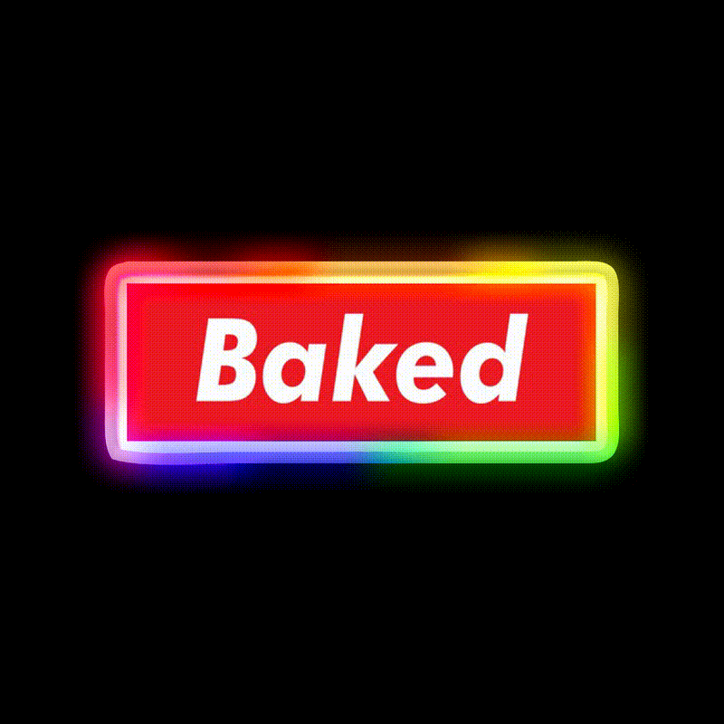 Stay Baked Hemp Inspired Green Leaf Led Neon Sign Rgb Color - LED neon sign close-up detail