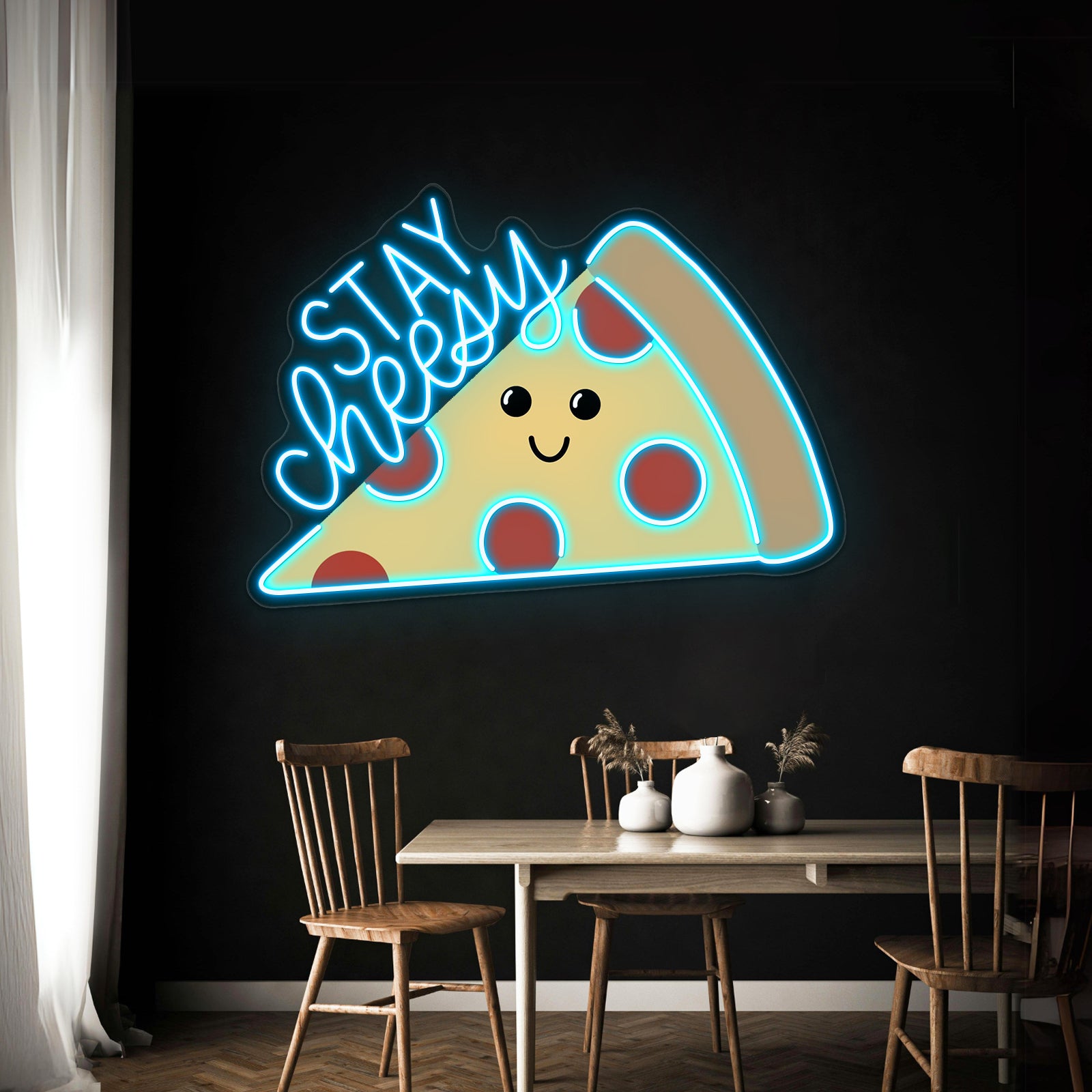 Stay Cheesy Pizza Artwork Led Neon Signs | Shineneon