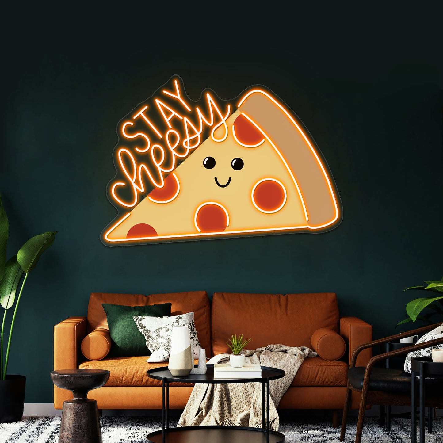 Stay Cheesy Pizza Artwork Led Neon Signs